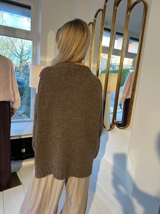 GEBREIDE BRUINE TRUI