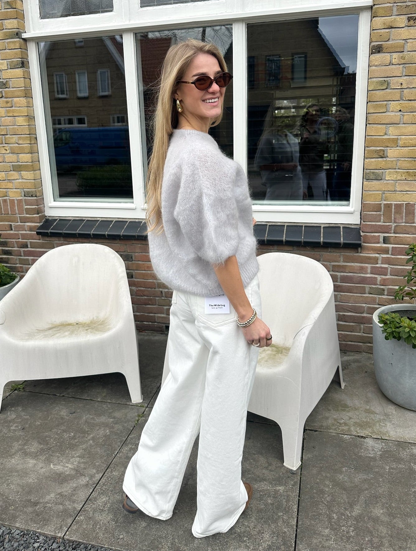 QUEEN HEARTS LOW RISE JEANS EVA | ECRU