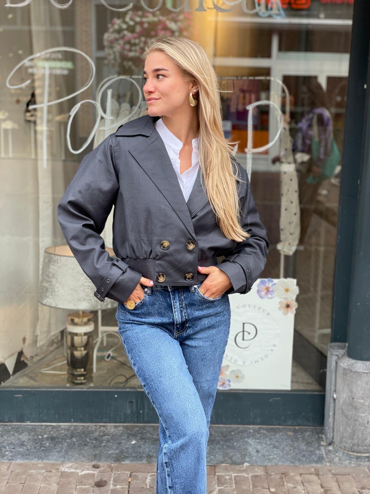 CROPPED JACKET | LIGHT BLUE