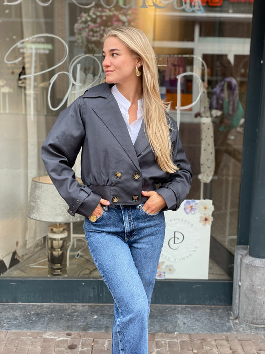 CROPPED JACKET | LIGHT BLUE
