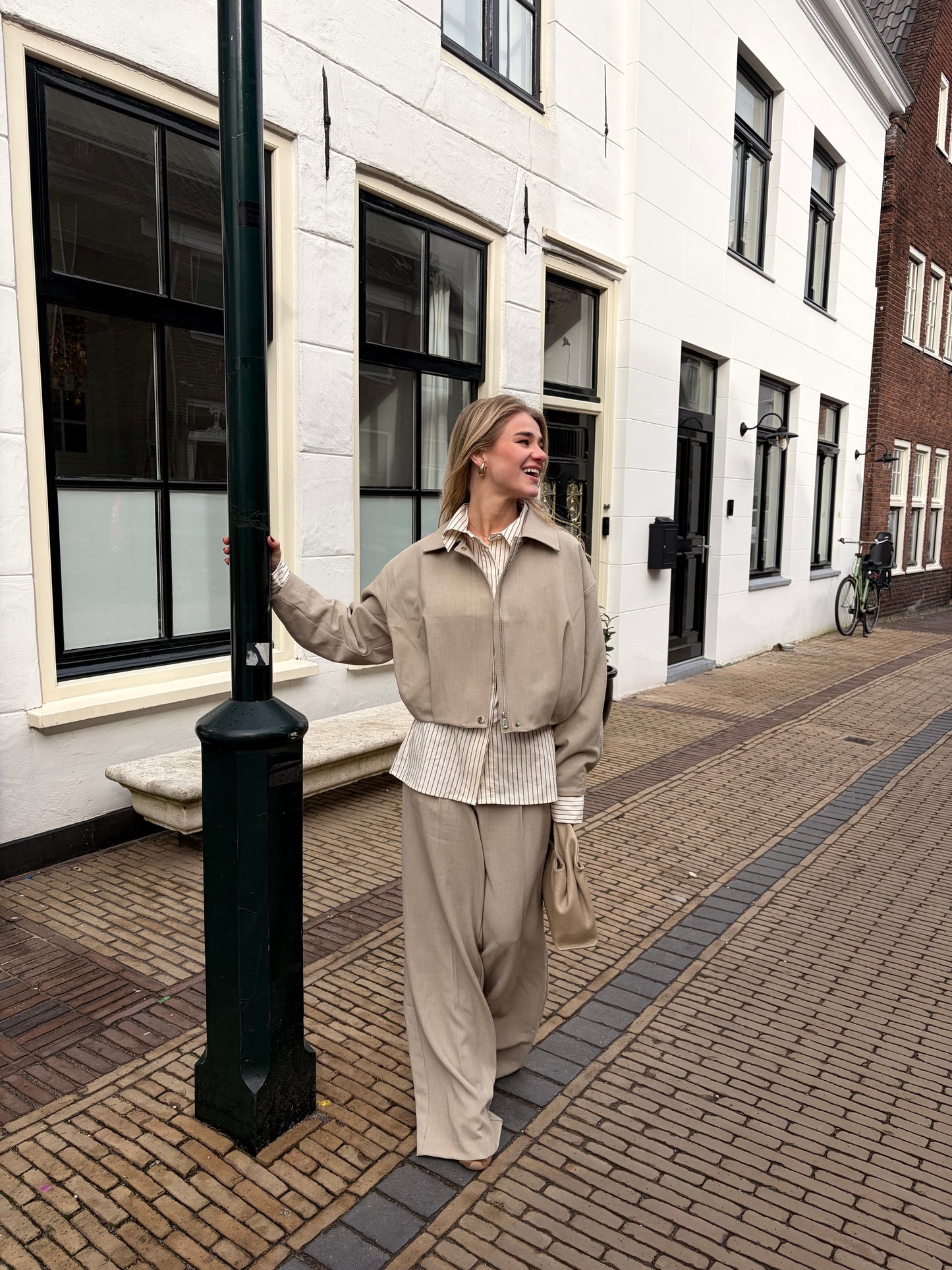 TESS PANTALON | BEIGE GROEN