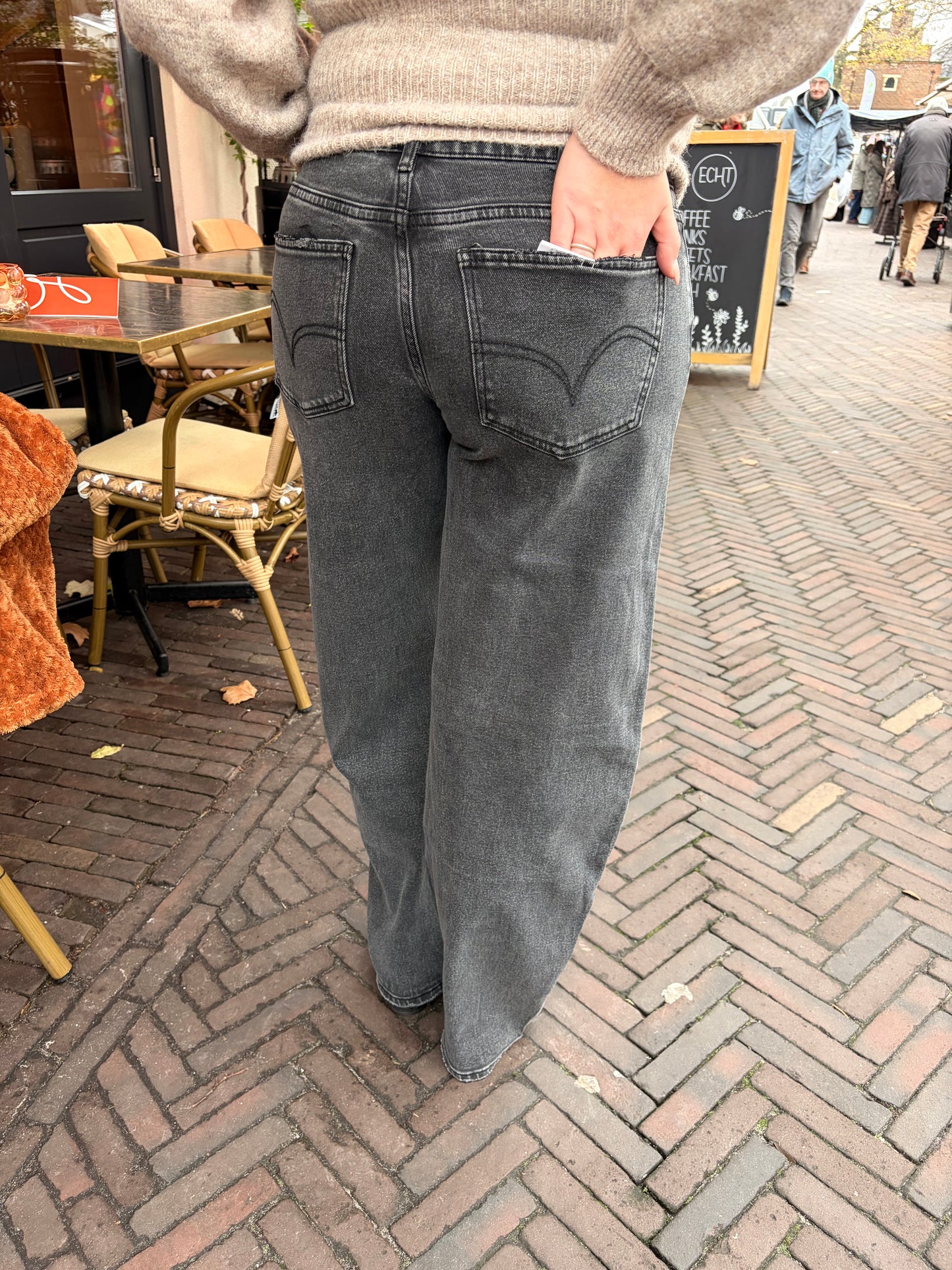 QUEEN HEARTS GRIJZE BALLON SPIJKERBROEK