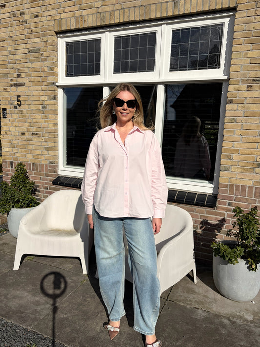 IGGY STRIK BLOUSE | WIT EN ROZE