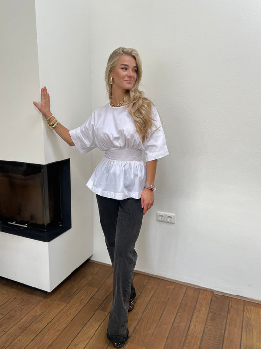 BOW TOP WIT EN BRUIN