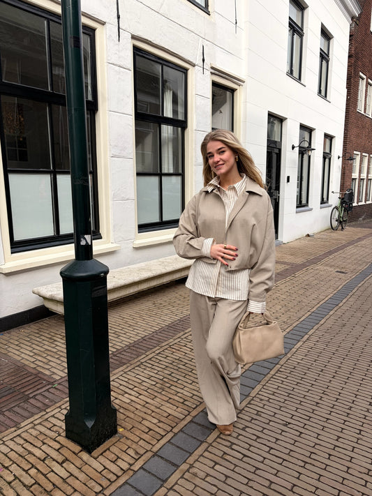 TESS PANTALON | BEIGE GROEN