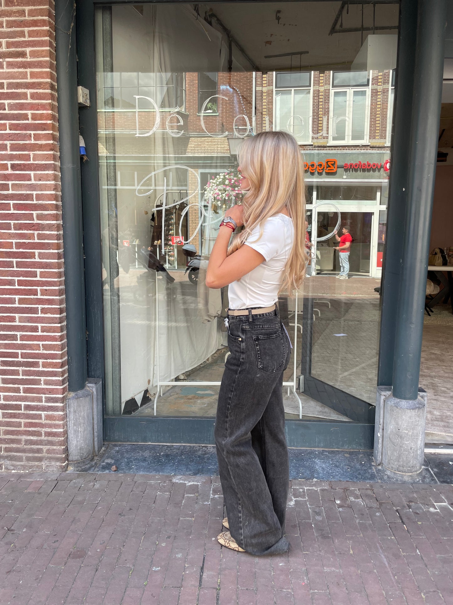 QUEEN HEARTS JEANS TALL | GREY WIDE LEG MID-RISE