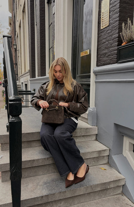 IMITATIELEREN BOMBER BRUIN