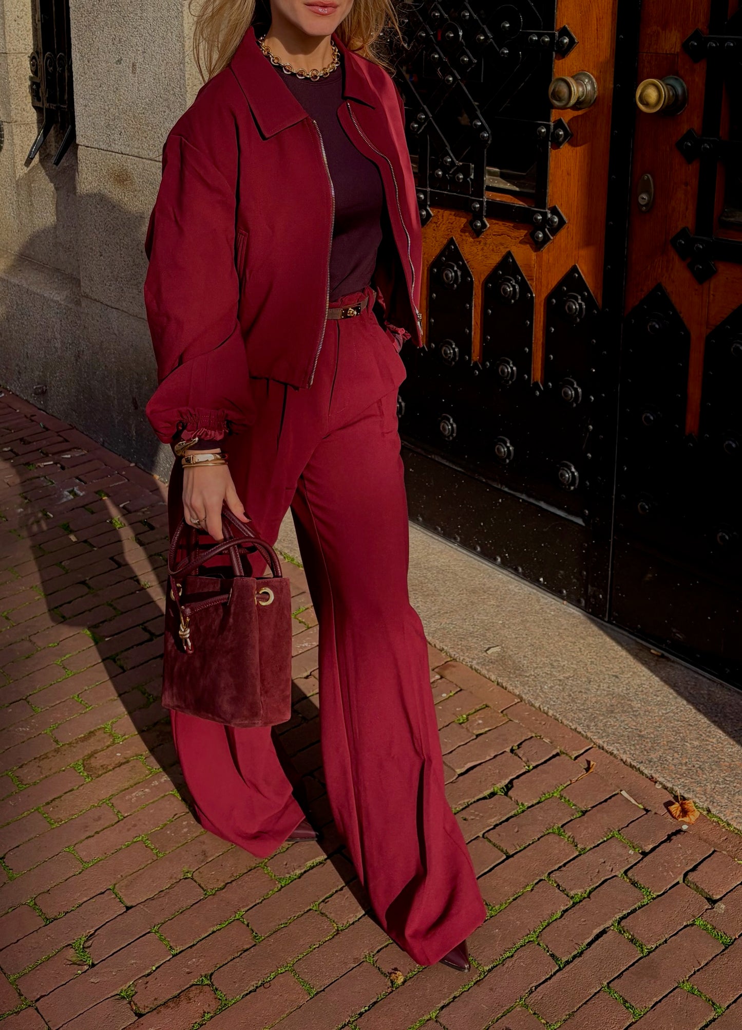 PANTALON TESS BORDEAUX ROOD