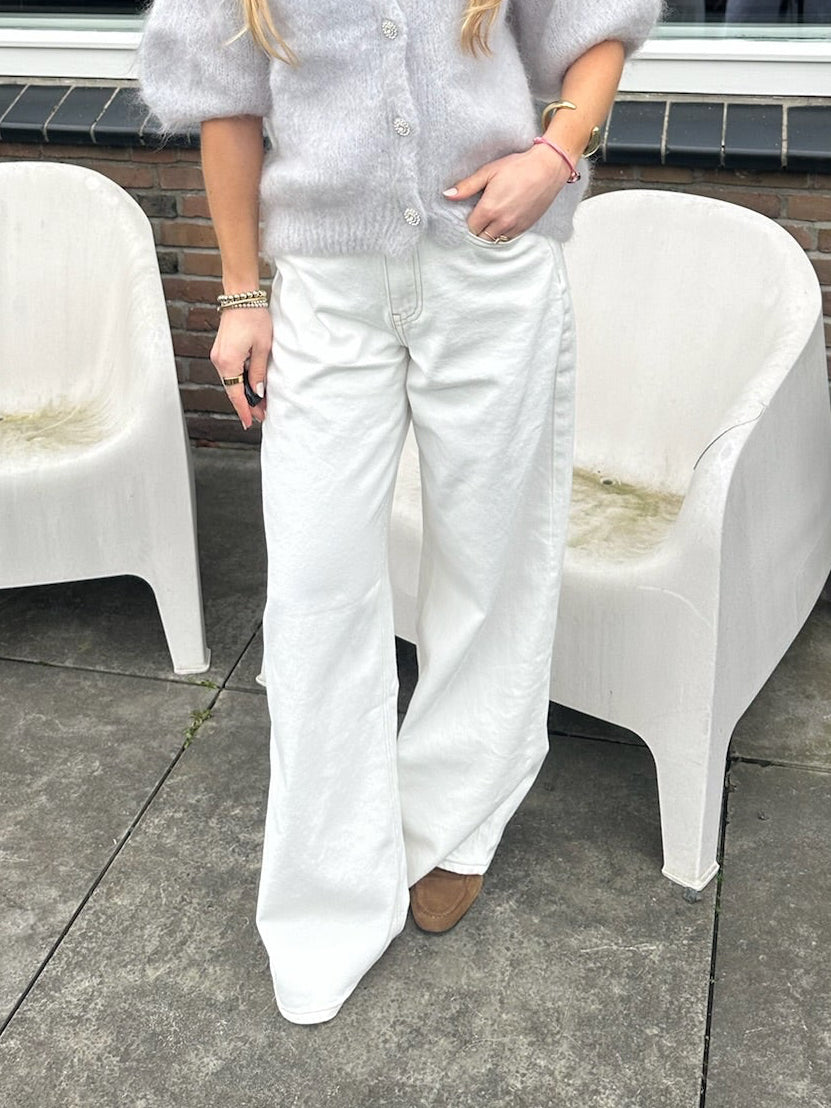 QUEEN HEARTS LOW RISE JEANS EVA | ECRU