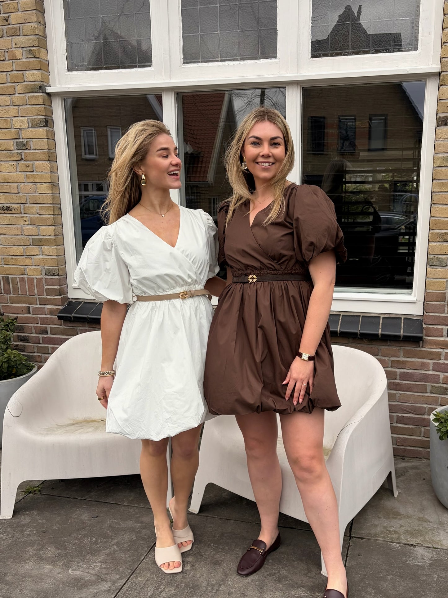 MOLLY JURK | WIT EN BRUIN