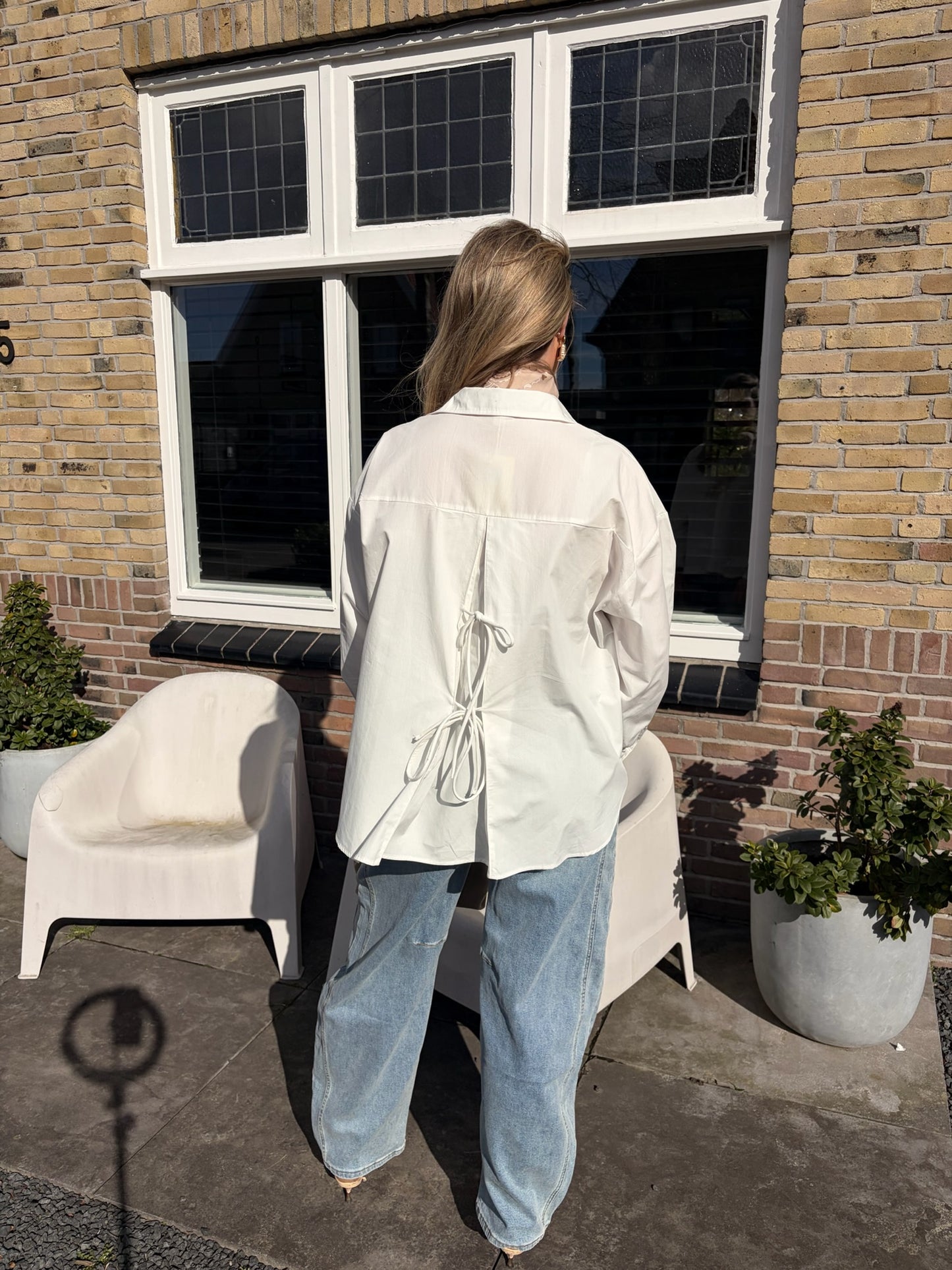 IGGY STRIK BLOUSE | WIT EN ROZE