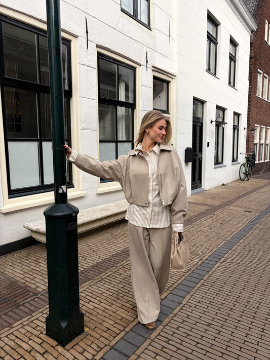 TESS BOMBER | BEIGE GROEN