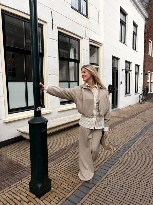 TESS BOMBER | BEIGE GROEN