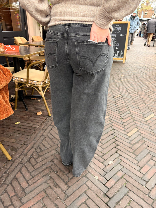 QUEEN HEARTS GRIJZE BALLON SPIJKERBROEK