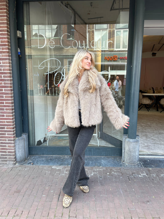 FAUX FUR COAT | CAMEL