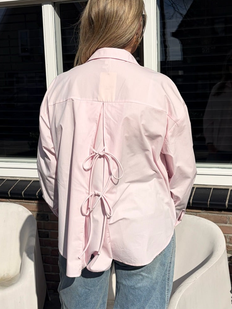 IGGY STRIK BLOUSE | WIT EN ROZE