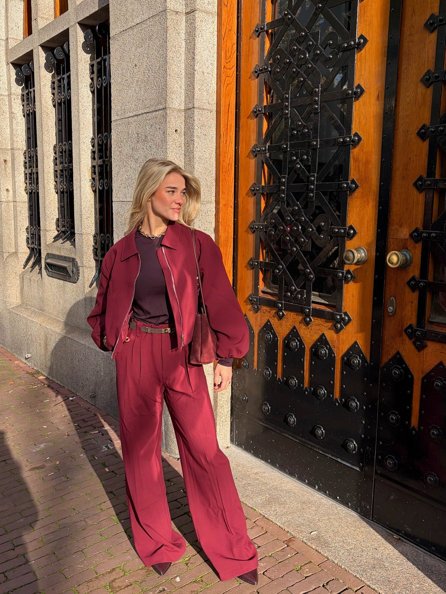 PANTALON TESS BORDEAUX ROOD
