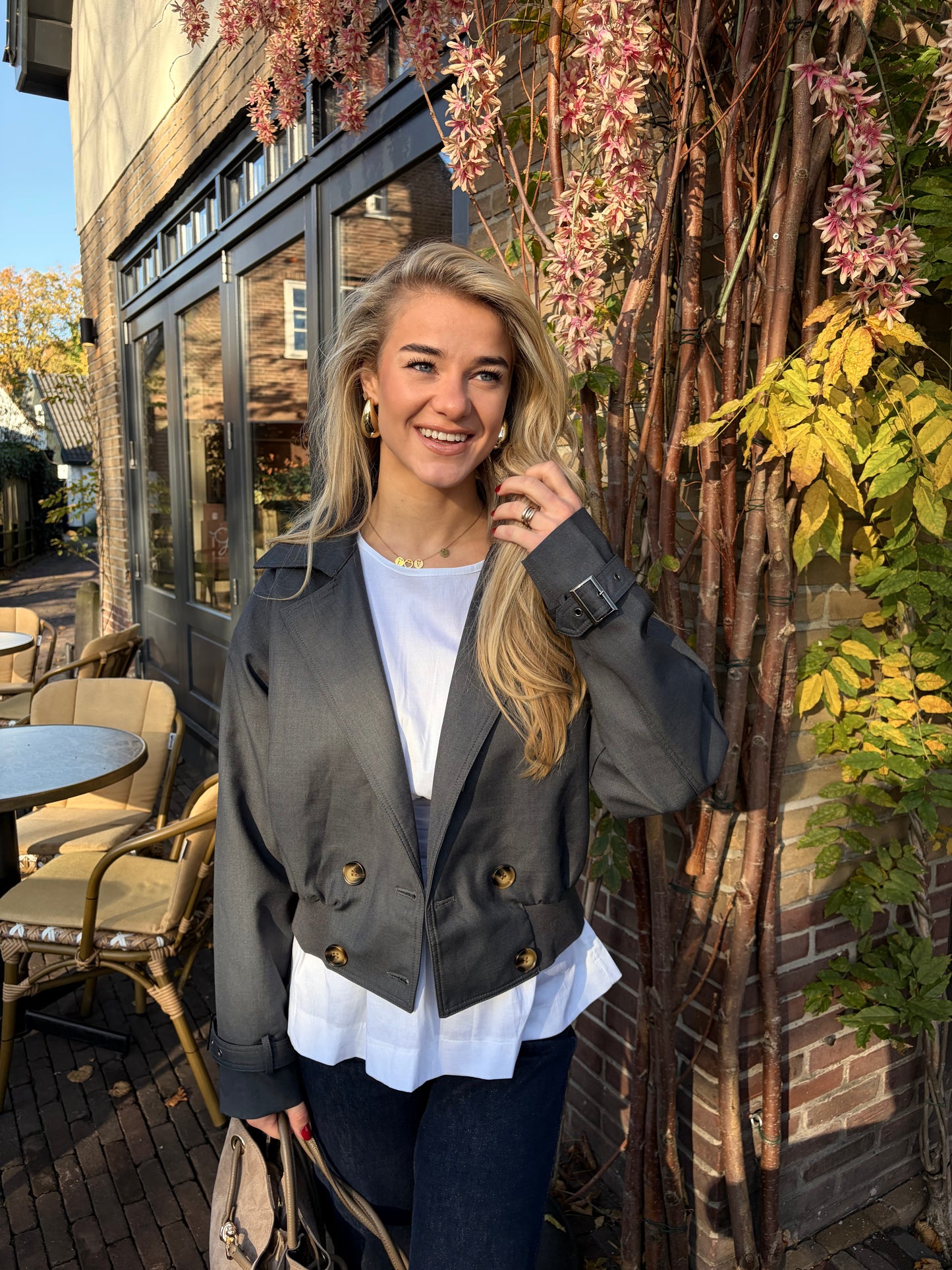 CROPPED JAS LICHT BLAUW