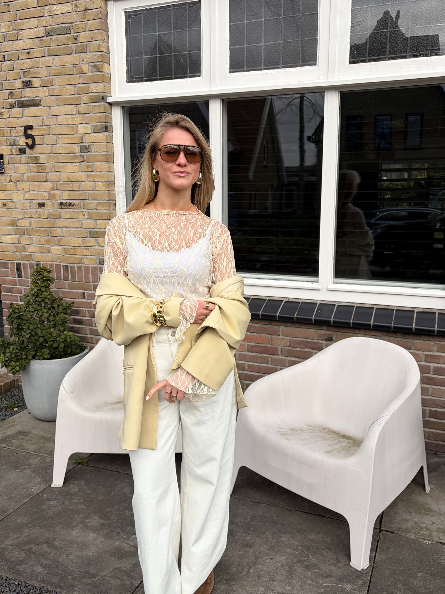 LACE TOP | BEIGE