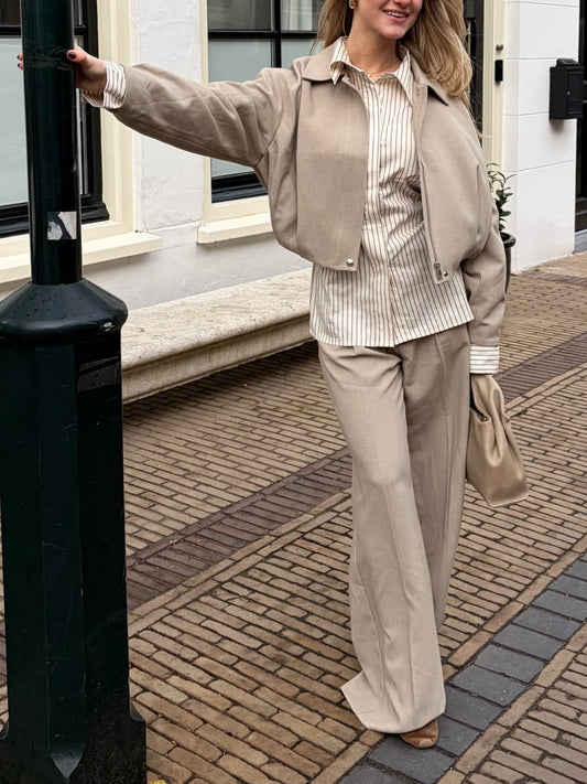 TESS PANTALON | BEIGE GROEN